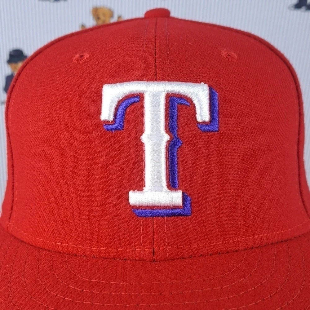 Texas Rangers MLB coach issued Tim Hyers red & white fitted 7 1/4 baseball hat